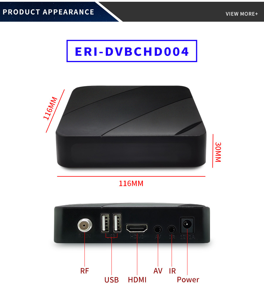 139*113*30mm Set Top Receiver With DVB-C Tuner Type For Business