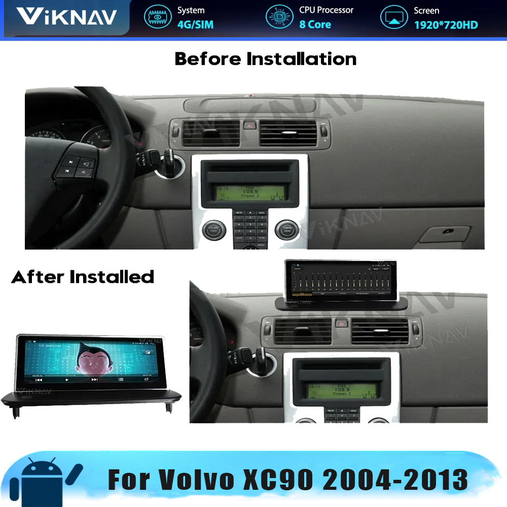 Viknav Car Radio For Volvo XC90 (2004-2013) 8.8 inch Android Auto Multimedia Player GPS Navigation Head Unit