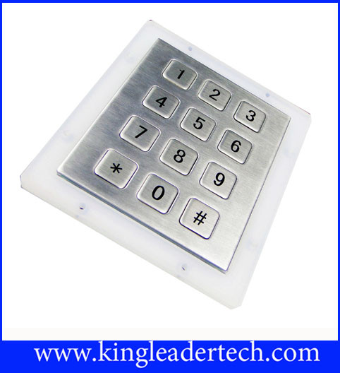 Waterproof Metal Number Keypad 12 flush Keys Rear Panel Mount