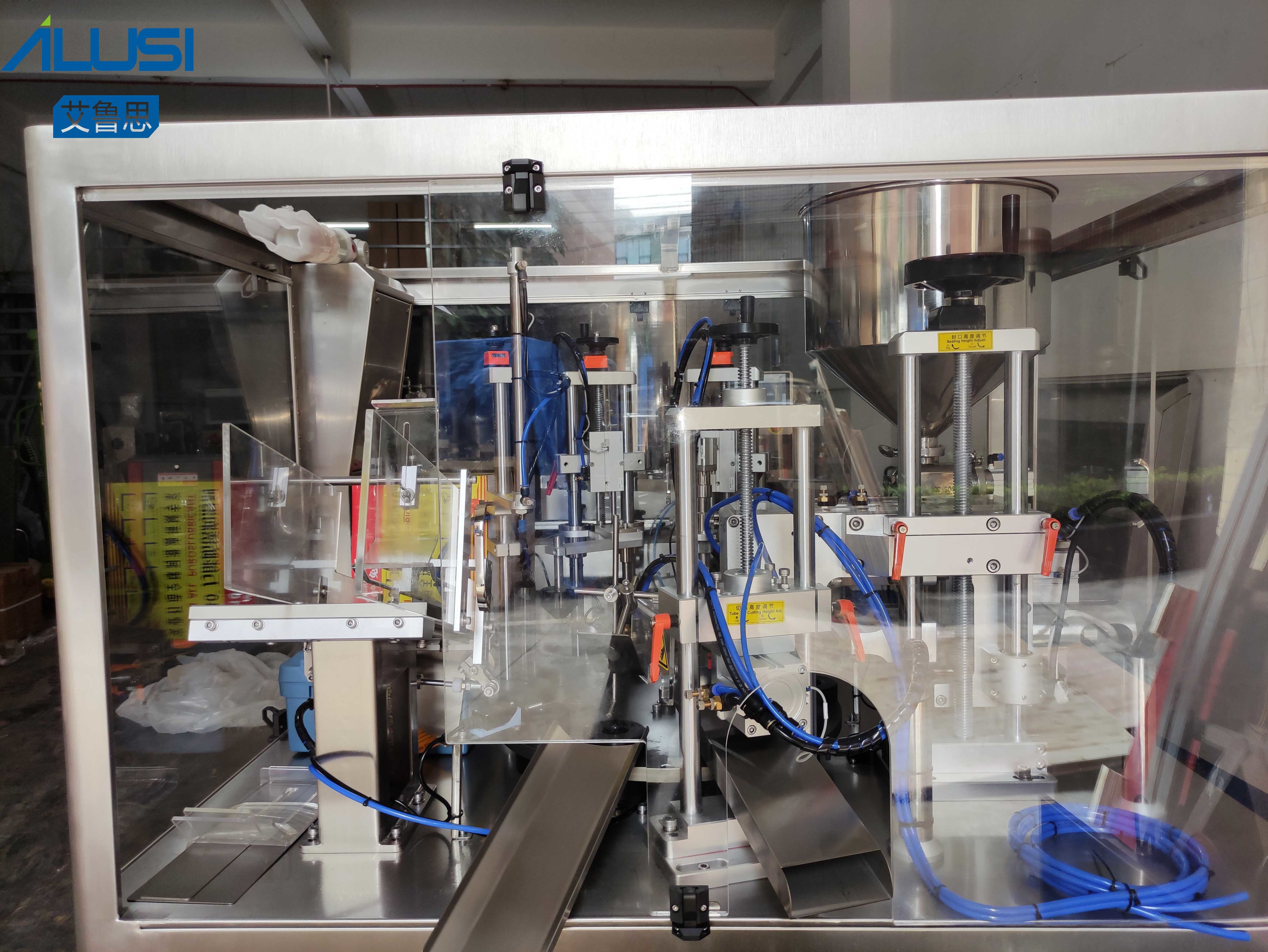Ultrasonic Hand Cream Circular Arc Tube Filling Sealing Machine With Rounded Corner Sealing