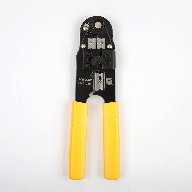 Yellow Ethernet Cable Crimping Tool Stainless Steel OEM