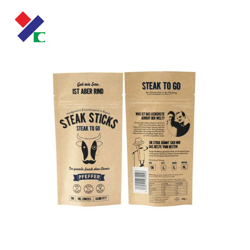 Food Grade Kraft Paper Pouch 1000g Heat Seal Printed Customized size