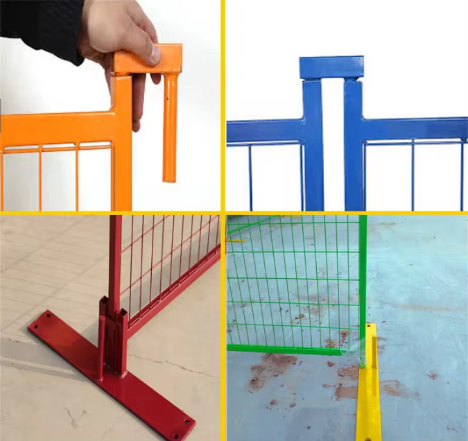 Safety Green PVC Temporary Fencing Outdoor Galvanized Security Fence