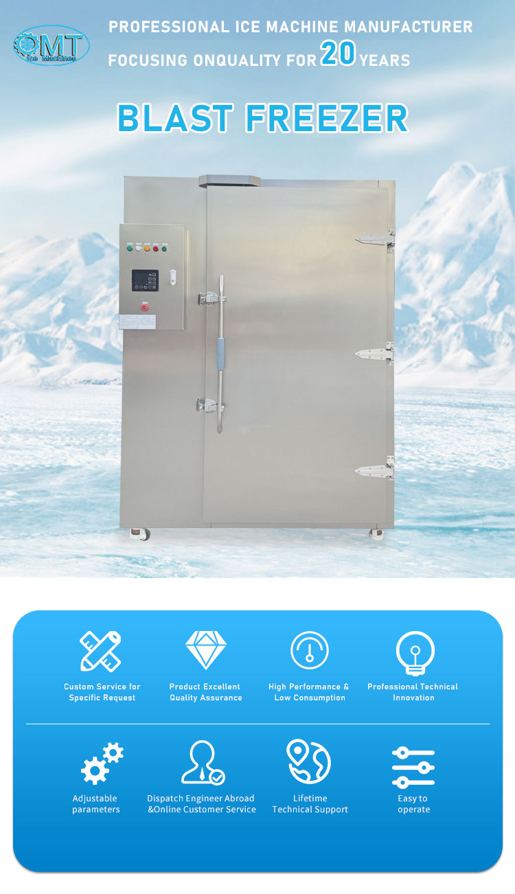 Energy Saving - 45 Degrees Cryogenic Blast Chiller For Fish And Chicken 800KG