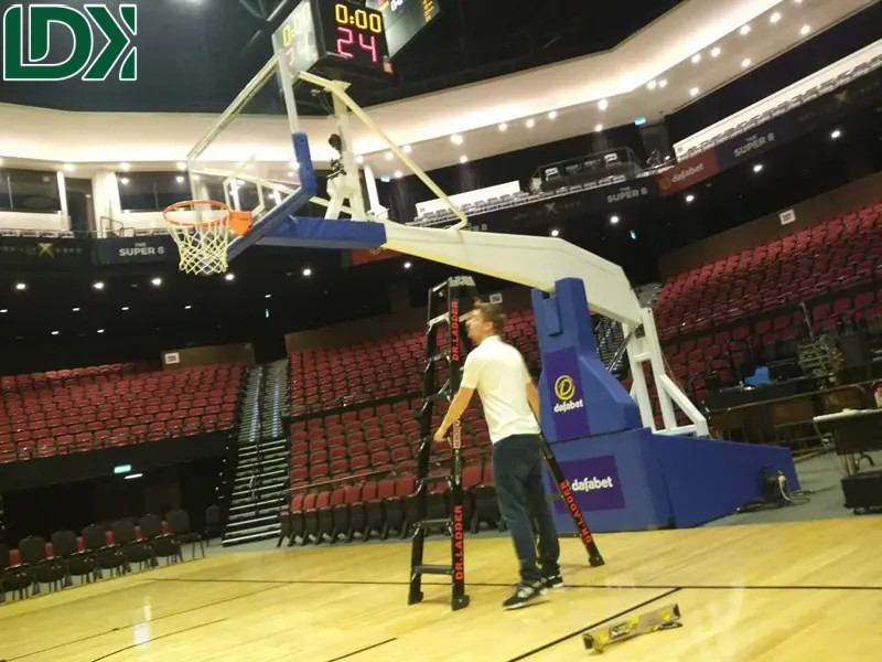 FIBA Professional Basketball Hoop Electric Hydraulic Basketball Stand Equipment For Sale