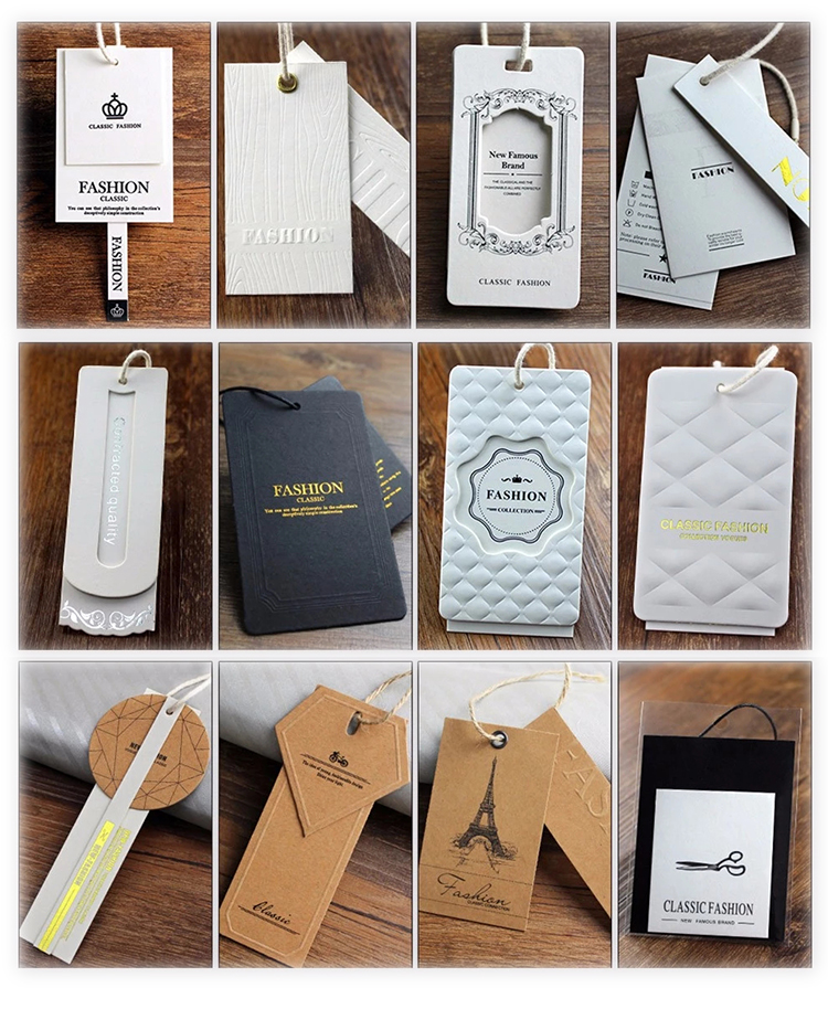 Custom UV Varnishing Label Sticker Printing For Clothing Paper Hang Tag