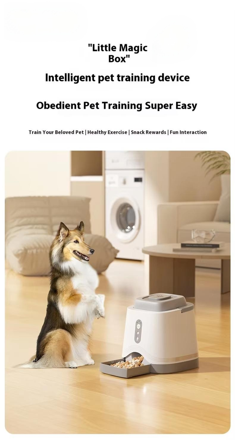 Intelligent Dog Feeder Trainer Eco-Friendly Solid Pattern Charge Automatic Snack Reward Machine Waterproof IPX5 Cats Pet Food