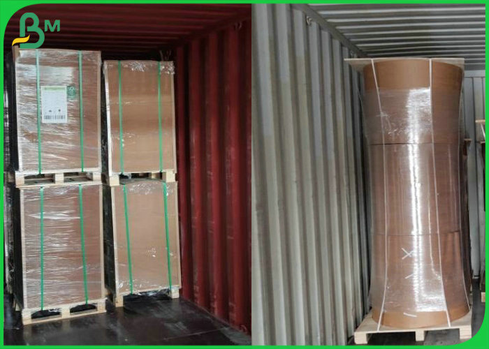 Roll Packing 180gsm Natural Brown Kraft Liner Board For Recycled Package