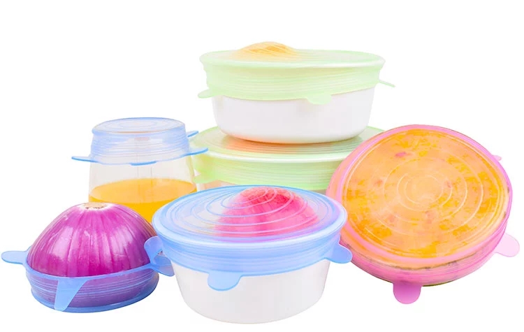 7 Pack Reusable Container Lid Silicone Household Products BSCI Round