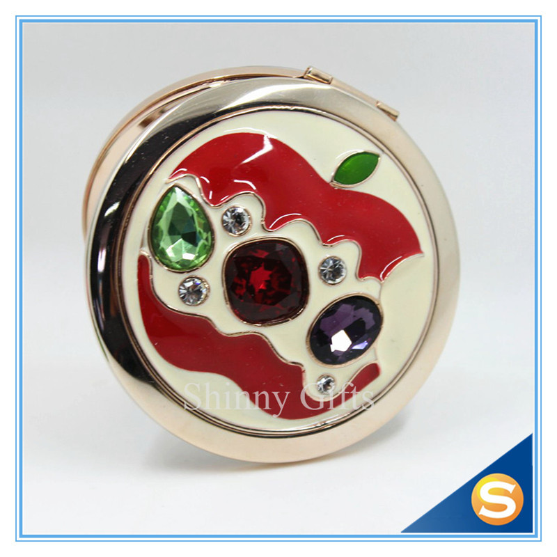 Shinny Gifts Newest Design Round Compact Mirror Folding Small Pocket Mirror