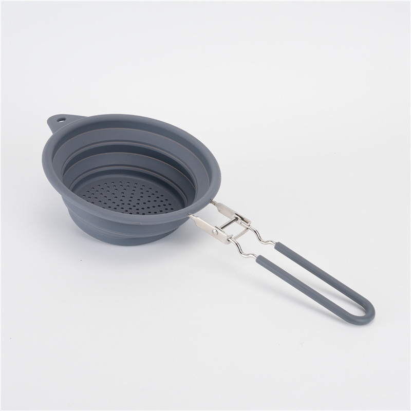 BPA Free Silicone Collapsible Colander With Handle New Kitchen Essentials Strainer Drainer Perfect For Draining Fruit