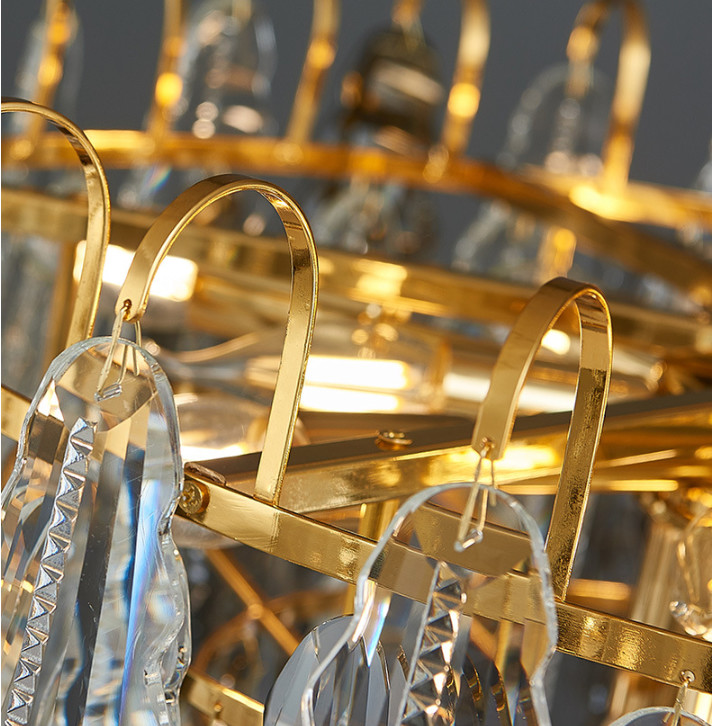 Customised Crystal Smoke Grey Pendant Light Rustproof For Senior Club