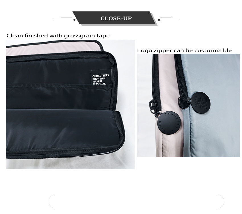 100% Polyester 13 Inches Zippered Sleeve Laptop Bag