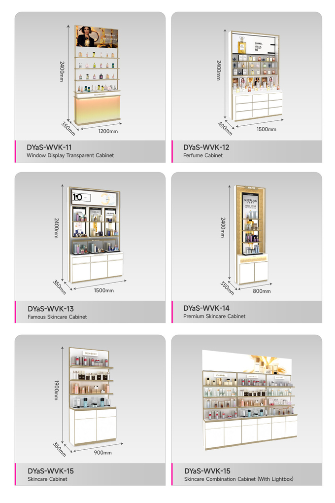 Cosmetic Retail Store Shelf White Wood Facial Mask Back Cabinet For Trendy Shop Furniture And Luxury Display Shelf