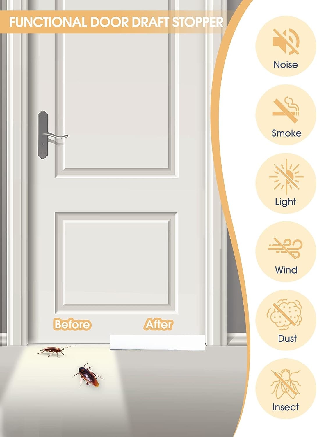 Single Side Self Adhesive Under Door Draft Stopper Anti Collision