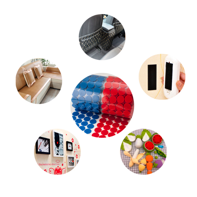 15mm 1000 Pairs Black Round Coins Dots Self Adhesive Hook Loop Stick On Tape