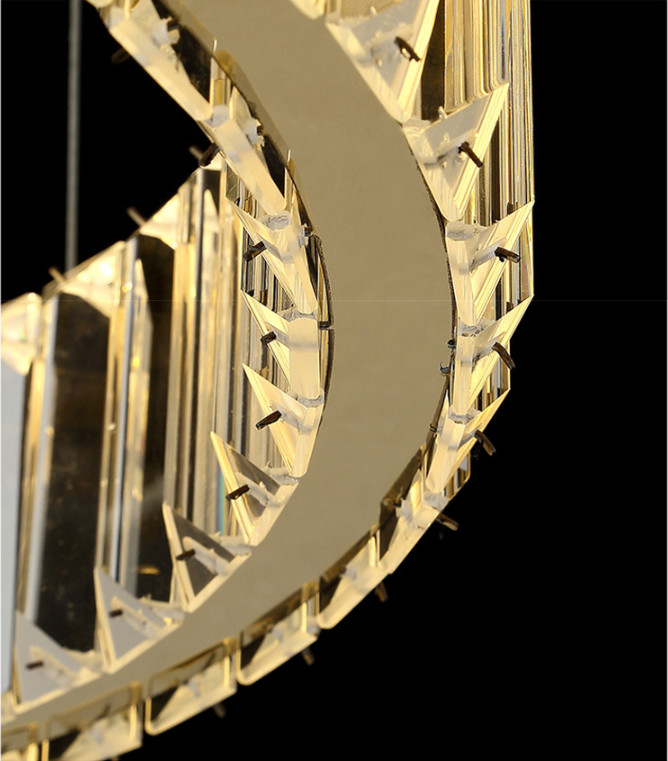 Multilayer High End Foyer Large Foyer Chandeliers Vertical Ring Pendant Light Rustproof