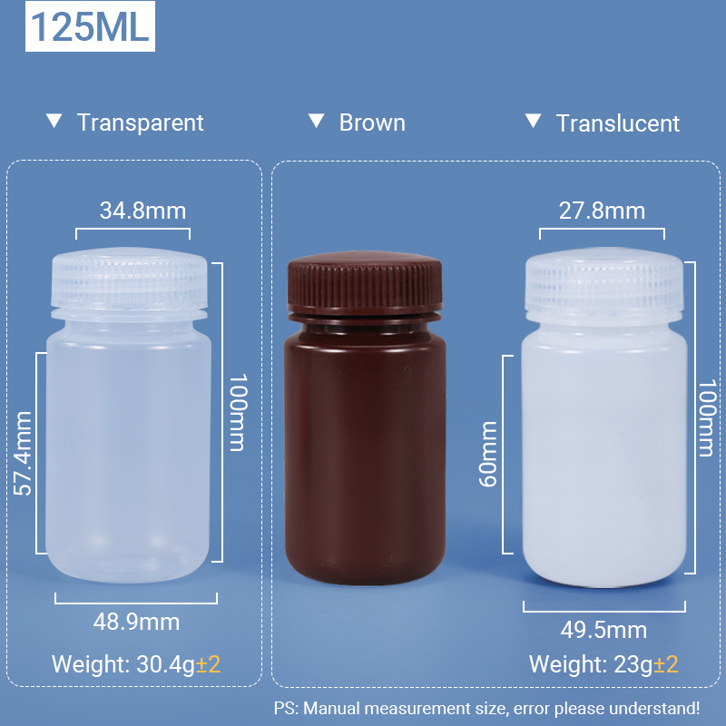 Empty Round Reagent Containers BPA Free PP Polypropylene Bottles