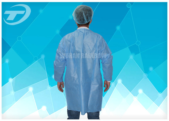SMS Disposable Visitor Coats Press Studs Fastening OEM