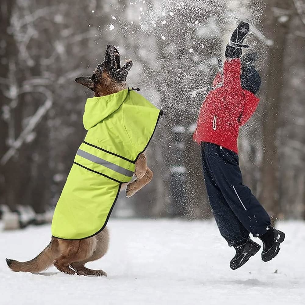 Reflective Dog Raincoat - Adjustable Waterproof Raincoat for Dogs, Lightweight Dog Hooded Slicker Rain Coat Poncho