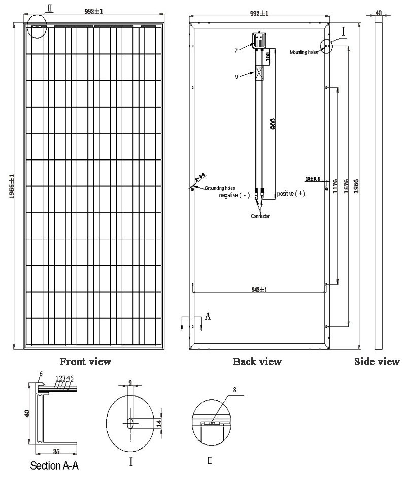 320W 36V Polycrystalline Silicon Solar Panels / Multicrystalline Silicon Solar Cells