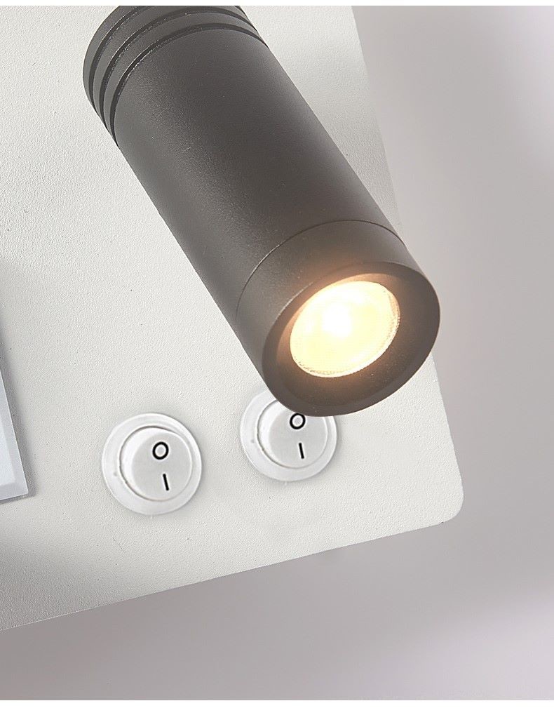 Multifunctional hotel villa apartment reading wall lamp USB Type-C wireless charger socket bedside light bedroom lamp