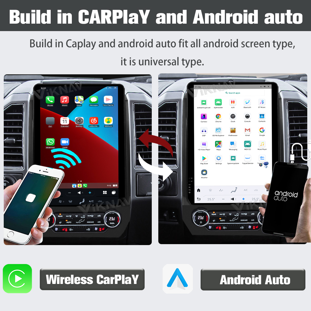 14.4 inch 2K HD Touch Screen Stereo For Ford Expedition 2015-2022 GPS Multimedia Player Android Auto Wireless Carplay