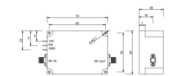 35 - 36 GHz Narrow Band LNA 35 W Low Noise RF Amplifier for high-speed data transfer and reliable communication