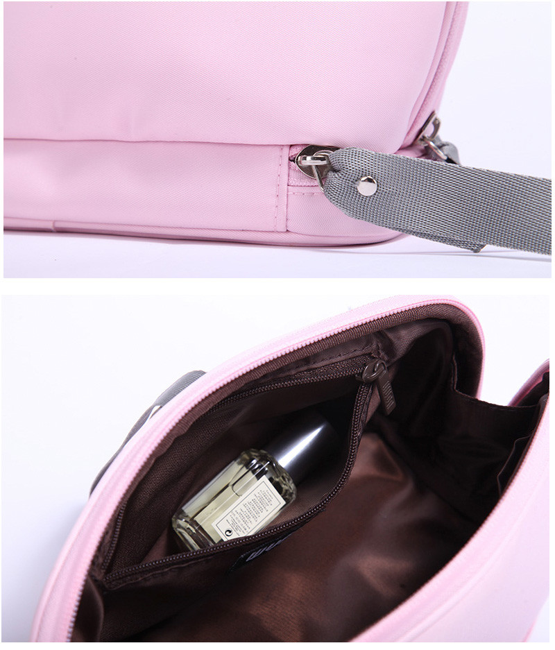 Artist Double Zipper Travel Mirror Polyester Cosmetic Bag
