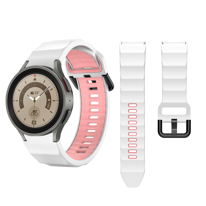 Custom Dual Color Silicone Watchband for Samsung Galaxy Watch 5 Pro