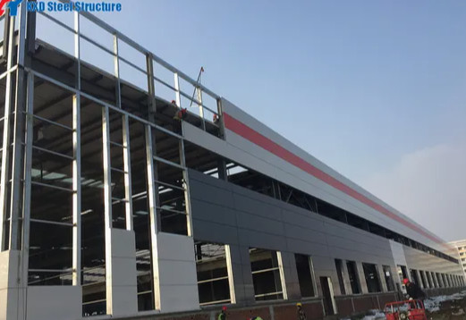 Steel Frame High-Rise Prefab Workshop with Office