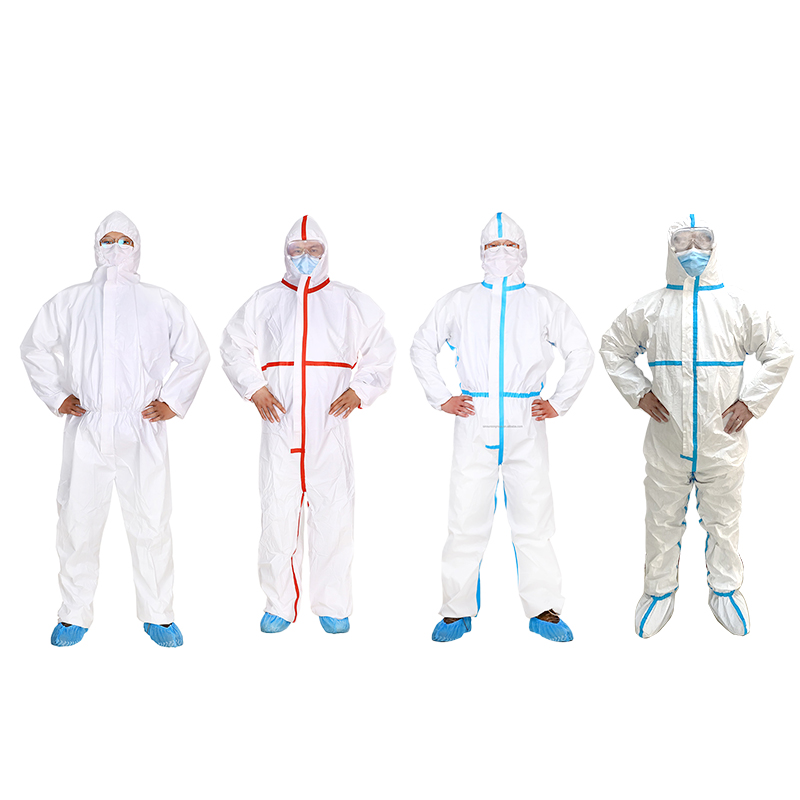 En14126 Microporous SF Overall Protective Clothing PP PE Laminated Full Body Gown
