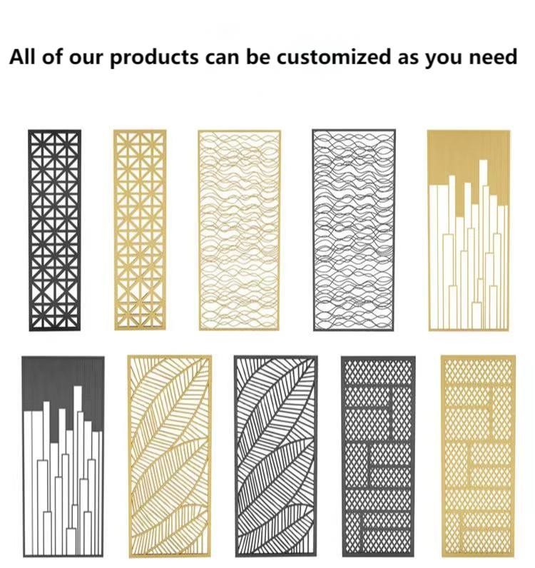 Screen Stainless Steel Hotel Furniture Frosted Decorative Room Partition
