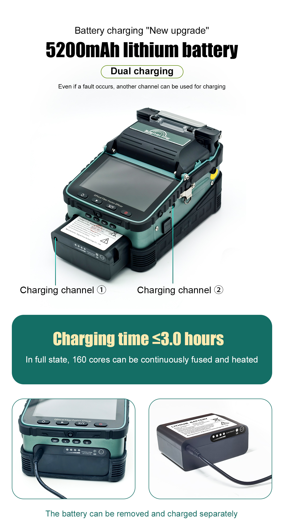 AI-6A + Fusion Splicer Electrode FTTH Fiber Optic Welding Splicing Machine Fiber Optic Splicing Machine