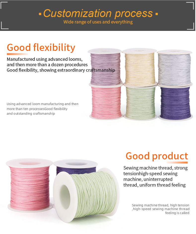 OEM/ODM Accepted No.72 50g 0.8mm Jade Nylon Thread for DIY Jewelry Making Woven Bracelet