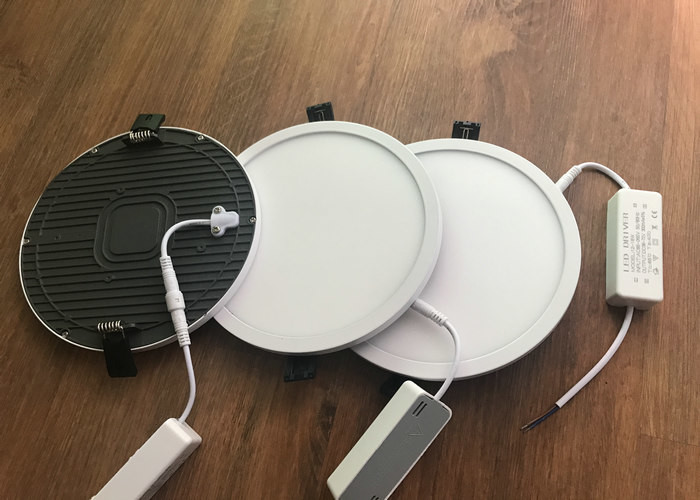 LED Slim Panel Light 18 Watt 6000K 1600LM Aluminum 8 Inch Day White Round Aluminum PMMA