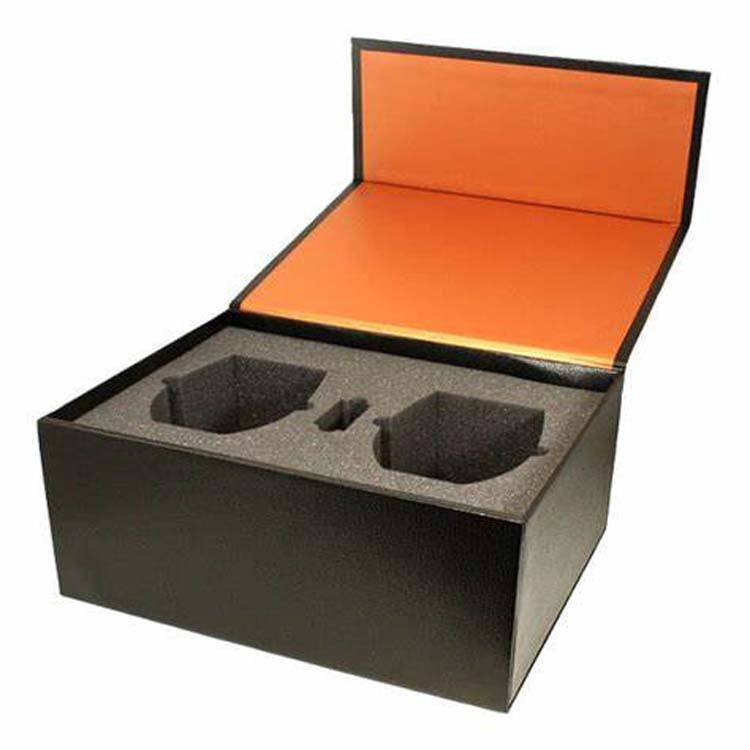 electronic clock packaging hinged gift box two watches book shape gift box with foam