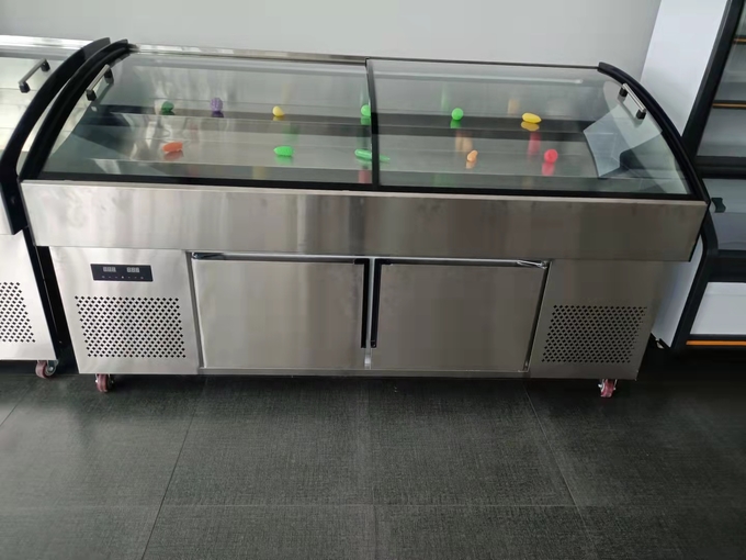 Ladder ice table seafood barbecue display commercial order fruit fishing preservation cabinet 0