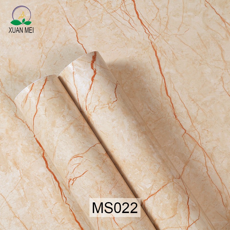 Waterproof Adhesive Wallpaper Stickers for Kitchen Countertop and Bathroom White Marble Granite Design Mildew Proof