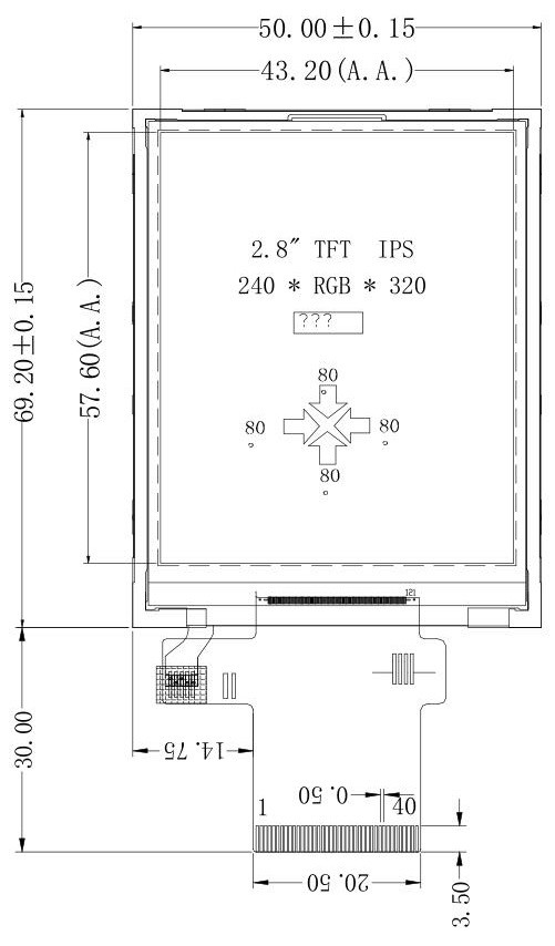 240x320 QVGA 2.8 Inch TFT LCD Touch Screen, 2.8 Inch SPI TFT Module IPS All Viewing Angle