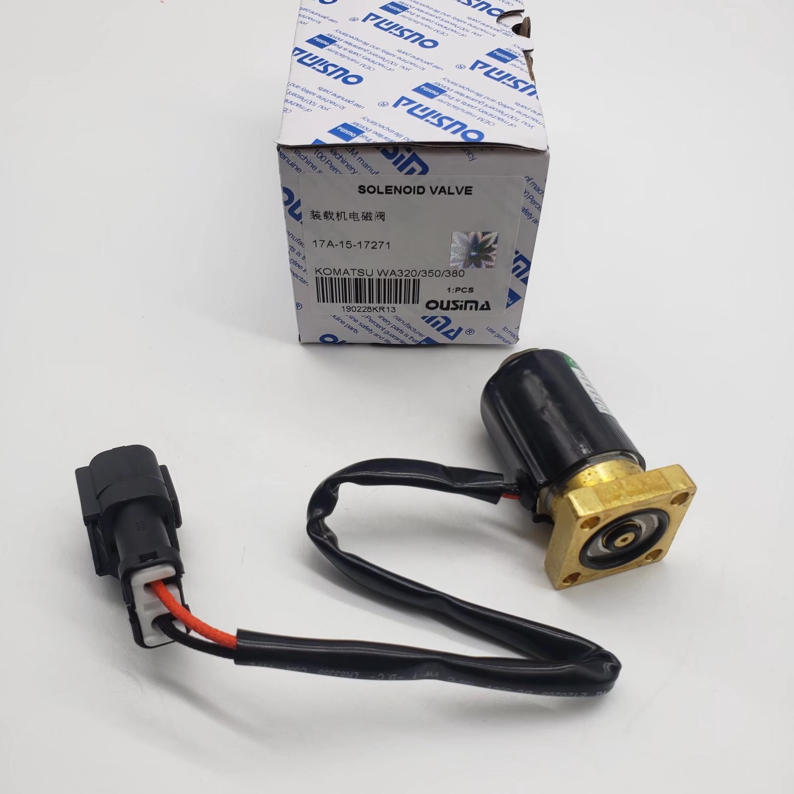 OUSIMA Solenoid Valve 17A-15-17271 For Komatsu Wheel Loader WA320 WA350 WA380 WA420-3 WA450-3 WA470-3