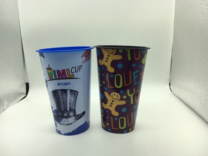 Advertising Colourful Printing Iml Cups Transparent Adhesive In-Mold Labeling