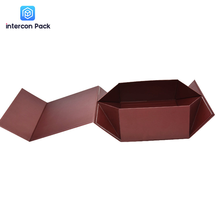 Folding Boutique Luxury Gift Packaging Boxes 25x14cm Partially Hot Gold
