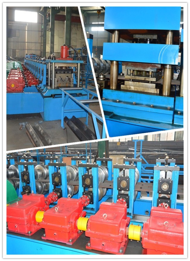 Heavy Duty Gear Box Guardrail Roll Forming Machine With Hydraulic Post Cutting