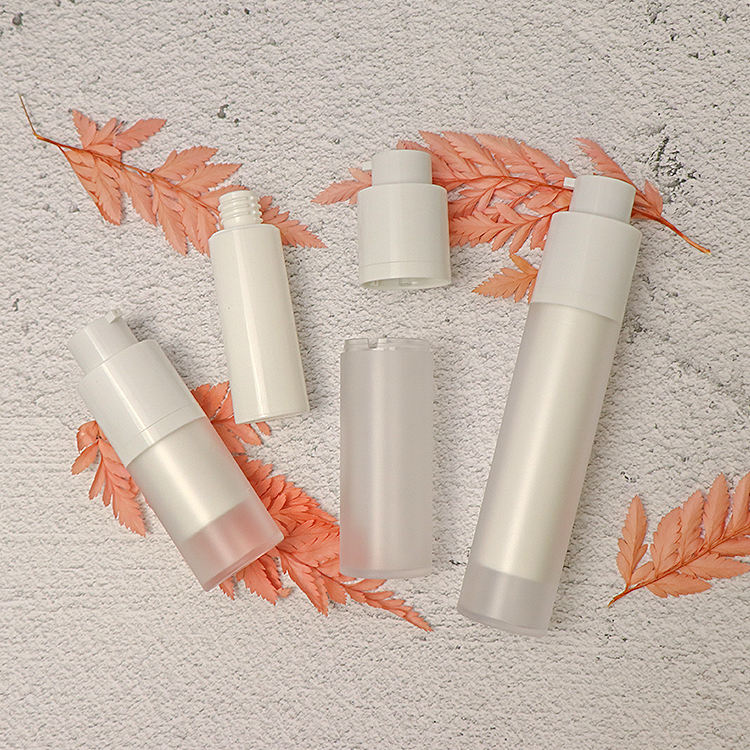PMMA Airless Cosmetic Bottles Rotary Pump Lotion Cream Plastic Bottle 15ml 30ml 50ml