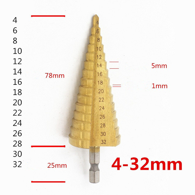 Hexagonal Shank Step Reamer Burring Cobalt Alloy Drill Bits For Hardened Steel