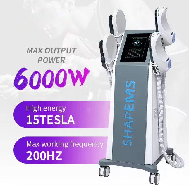 15Tesla 6000W 4Handle Electro Magnetic body Slim Fat Burnnig Muscle Building Contour Sculpt Device