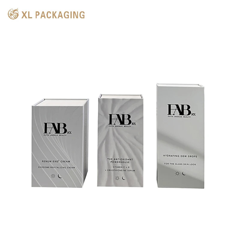Cosmetic Paper Box Kraft Paper Gift Box Black Gold Foil Magnet Cosmetic Box Packaging With EVA Inserts