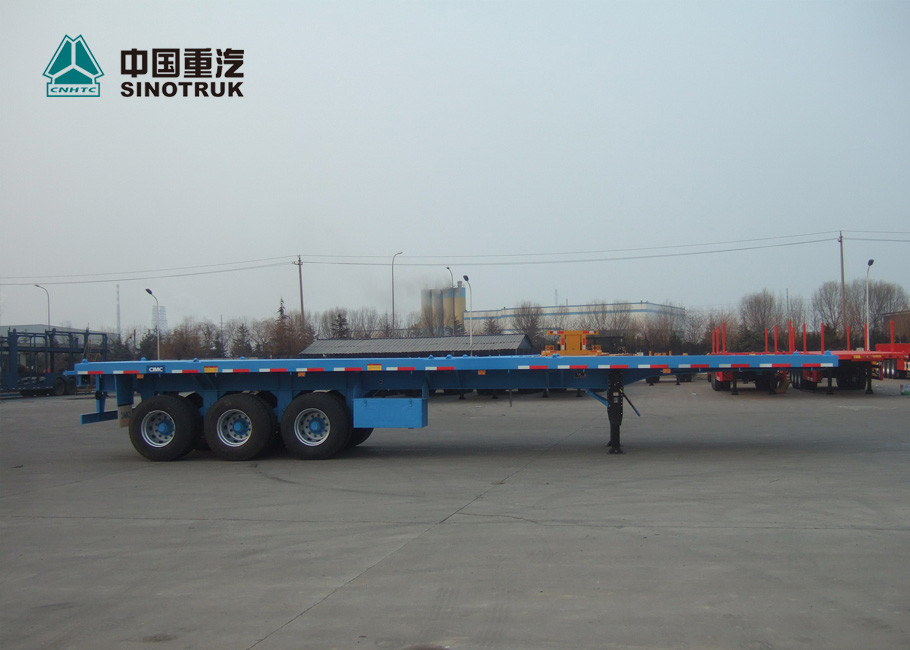 13T Loading Capacity Howo Flatbed Semi Trailer With Air Suspension