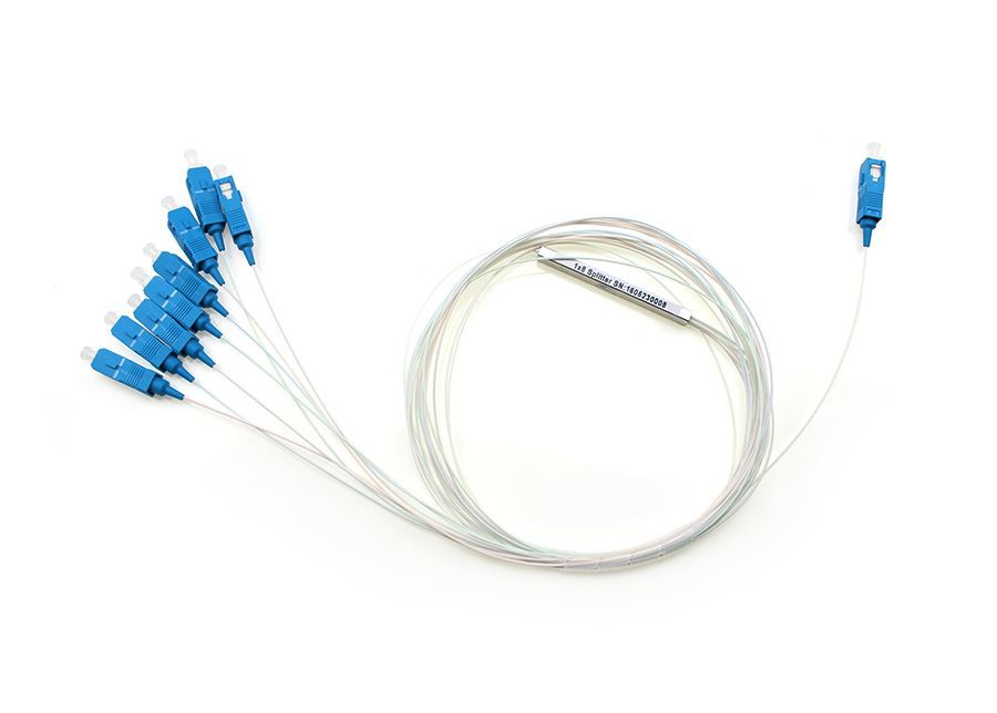 SC/UPC Mini PLC Splitter 1x8 In Steel Tube With SC/UPC Connectors